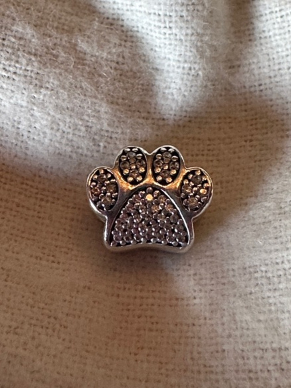 Pandora Sparkling Paw Print Charm